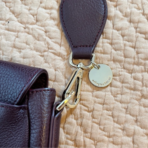 NWOT Arlington Milne Zara Saddle Bag in Purple/Plum, Gold Hardware, Pink Lining - Picture 10 of 12